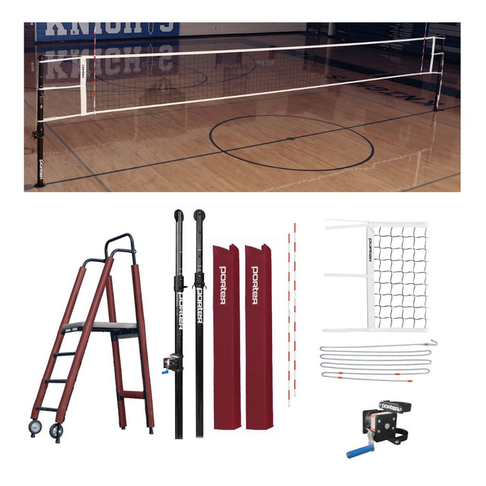 Porter Powr Carbon Il Vb Competition Plus Package Maroon Volleyball Systems