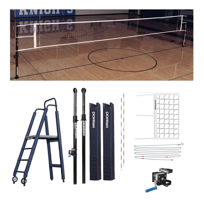 Porter Powr Carbon Il Vb Competition Plus Package Navy Blue Volleyball Systems