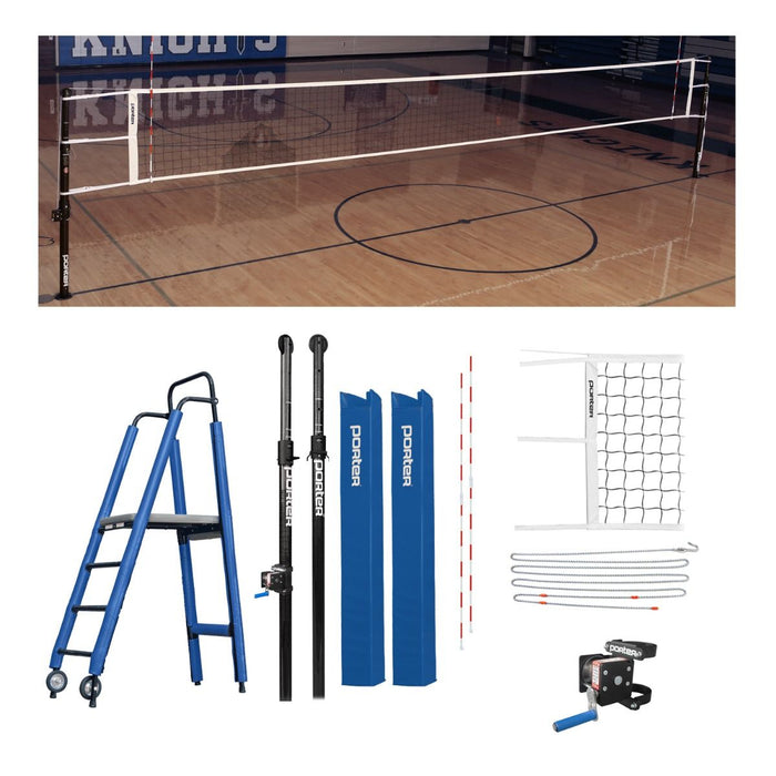 Porter Powr Carbon Il Vb Competition Plus Package Royal Blue Volleyball Systems