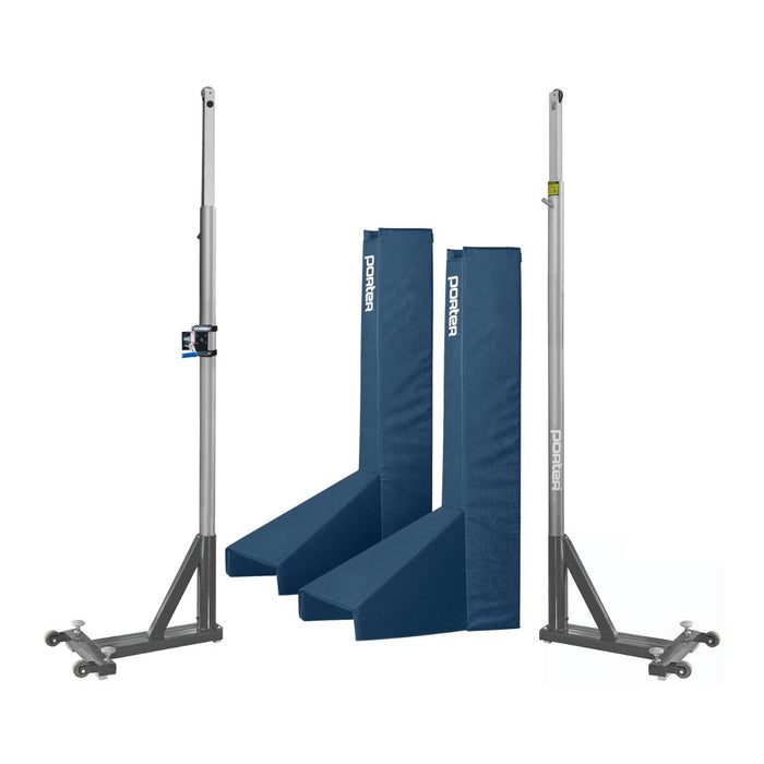 Porter Powr Line T-Base Standards With Pads End Standard / Navy Blue Volleyball Systems