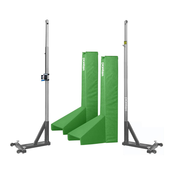 Porter Powr Line T-Base Standards With Pads End Standard / Kelly Green Volleyball Systems