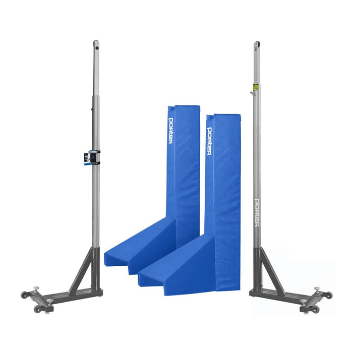 Porter Powr Line T-Base Standards With Pads End Standard / Royal Blue Volleyball Systems