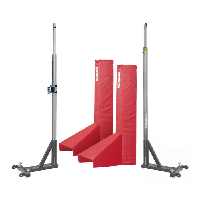 Porter Powr Line T-Base Standards With Pads End Standard / Red Volleyball Systems