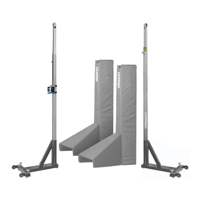 Porter Powr Line T-Base Standards With Pads End Standard / Gray Volleyball Systems