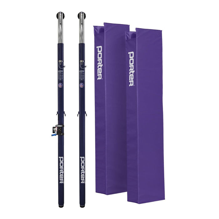 Porter Powr Steel End Standards W/Pads Purple Volleyball Systems