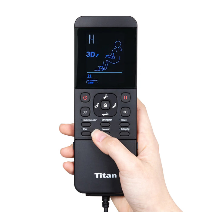 Titan 3D Prestige – 3D Massage Mechanism & SL foot-and-calf compression module detail