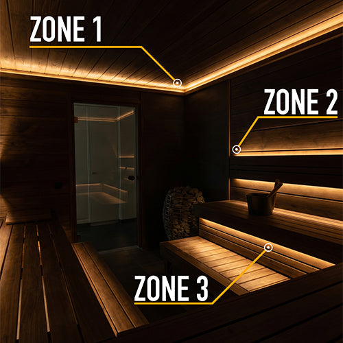 PROSAUNAS Three-Zone Linear White LED Neon Light Kit Flexible