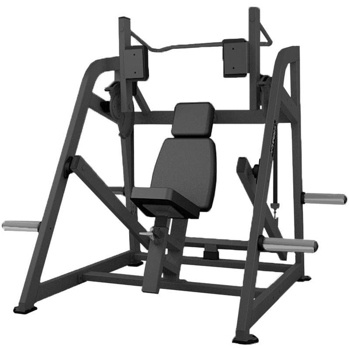 Muscle D Fitness Excel Pull-Over - Muscle D Fitness - Plate Load Pull Machine - Weight Storage Pegs - Gas Pist... — front view