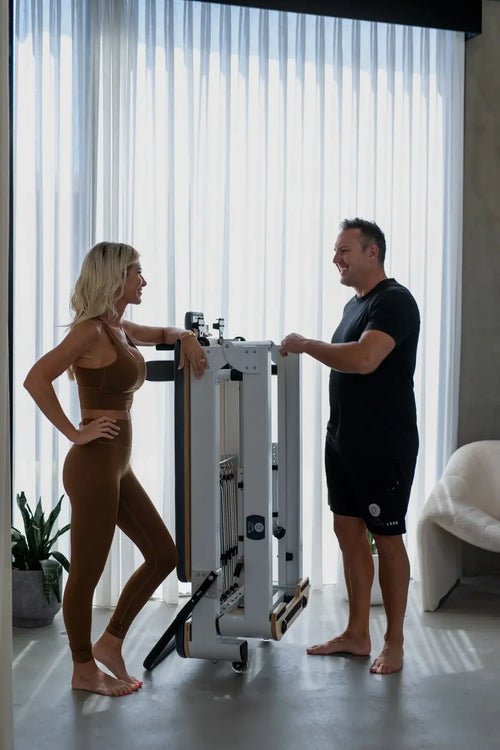 The Core Collab The Queen Foldable Pilates Reformer — full reformer view