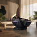 Rebel 4D massage chair in zero gravity recline in a designer home