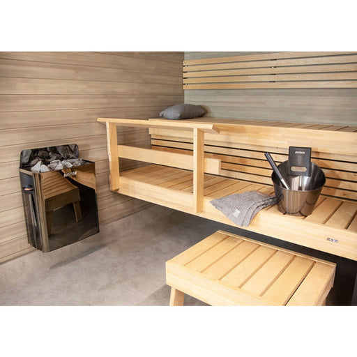 Finnish Sauna Builders Harvia Steel Accessories Set SA007 - Finnish Sauna Builders — interior bench layout