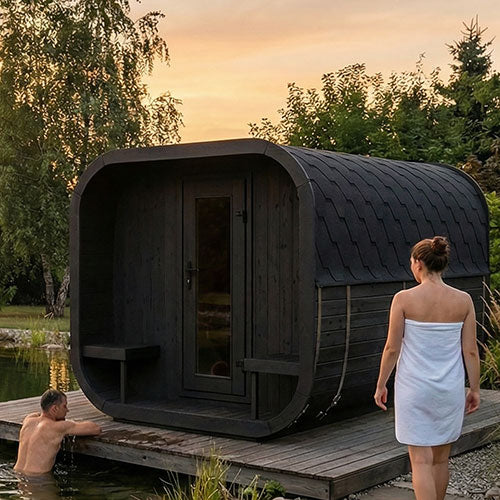 SaunaLife Model CL12GCPB Cube Luxury Series Outdoor Home Sauna Suite - image 8