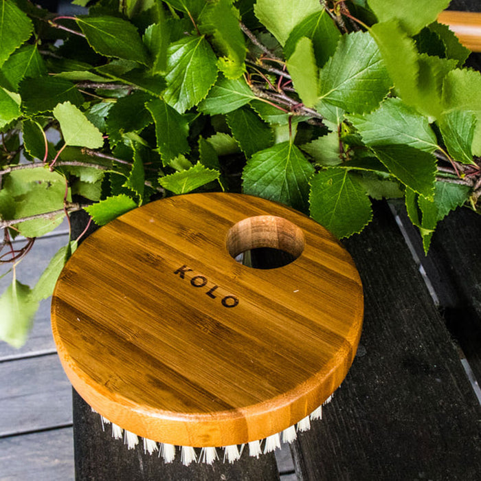 KOLO Bath Brush Bambu Sauna Bath Brush, Natural Bamboo, No Handle - image 3