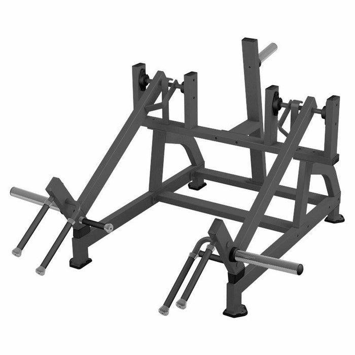 Muscle D Fitness Excel Squat High Pull - Muscle D Fitness - Plate Load Shrug - Weight Storage Pegs — front view