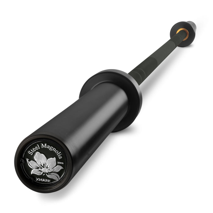XMARK Steel Magnolia, IWF Women’s Training Bar 190,000 PSI, 15kg US Cerakote — side profile