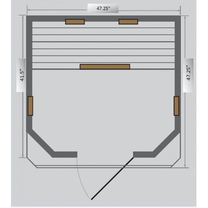 SunRay Heathrow 2-Person Infrared Sauna HL200W - PrimeFair