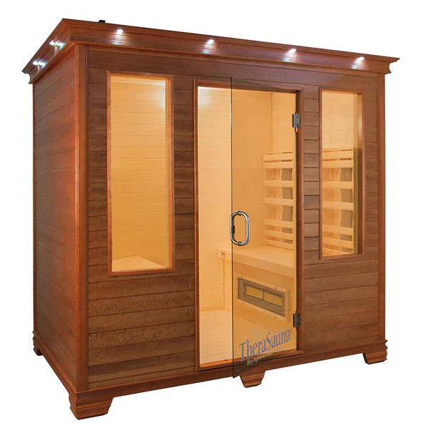 Therasauna Four Person Opposite Facing Infrared Sauna Ts7754 Natural Aspen Hardwood Finish Saunas