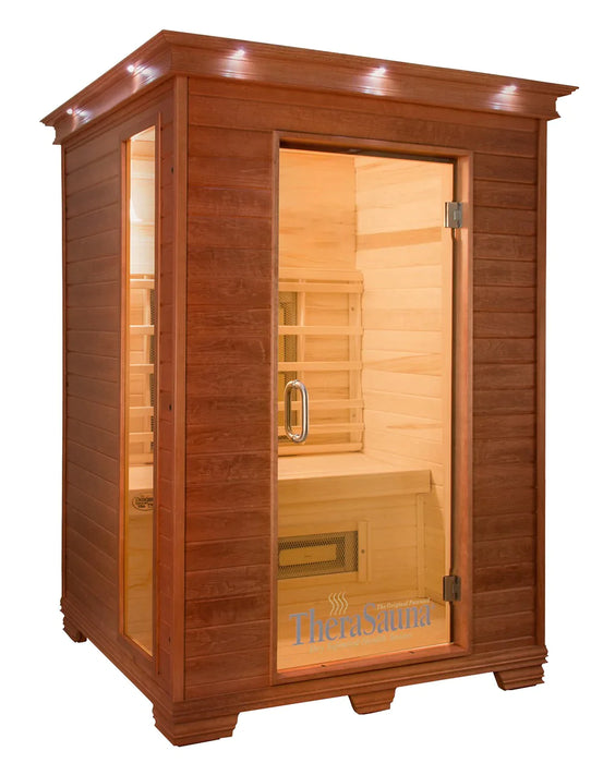 Therasauna Two Person Plus Infrared Sauna Ts5753 Natural Aspen Hardwood Finish Saunas