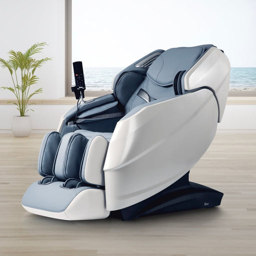 Titan Rejüv 4D reclined in zero-gravity position showing full body coverage