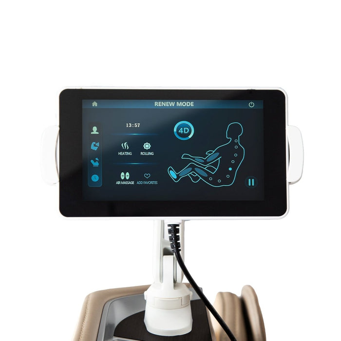 Titan TP-Ronin 4D – 4D Massage Mechanism & Voice Control side profile showing roller path length