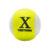 Tretorn Micro-X yellow and white two-tone tennis ball close-up