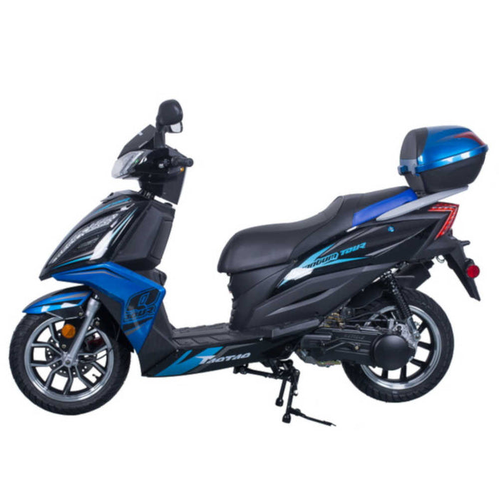 Tao Motor Phoenix 150 Scooter,  Full Size, LED Headlights, 13" Custom Alloy Wheels, Locking Trunk