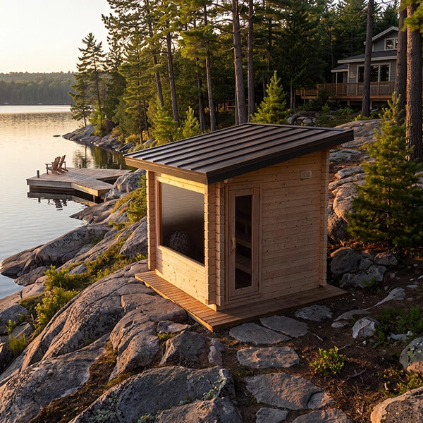 Canadian Timber Avalon Outdoor Sauna with Three-Tier Benches - photo 11