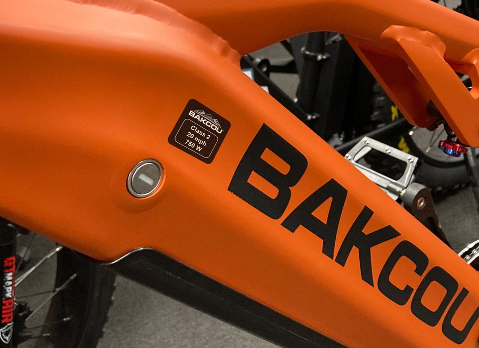 Bakcou weather-proof 750W eBike label decal in Class II, image 2 of 2
