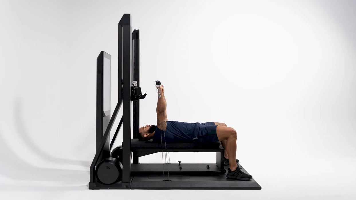 OxeFit XS1 strength training session in home environment
