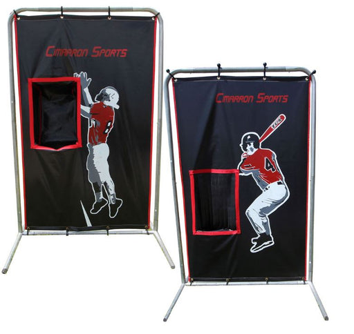 Cimarron Sports Cimarron 2-Sport Catcher Vinyl Backstop - 2SPCBS — transport position